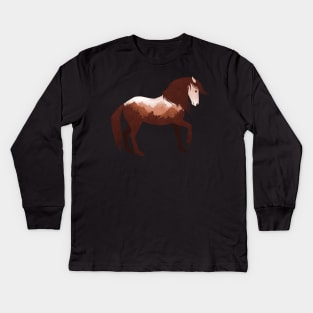 Dramabite Wild Horse Mustang Equine Double Exposure Wildlife Animal Kids Long Sleeve T-Shirt